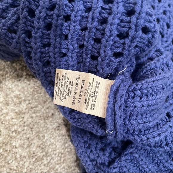 Free People Small Women’s Purple Ocean Cowl Neck Sweater with Textured Knit - Picture 2 of 6